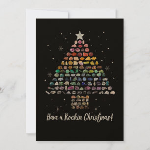 Festiva ¡Que tengan Navidades Rockin! Tarjeta de árbol de