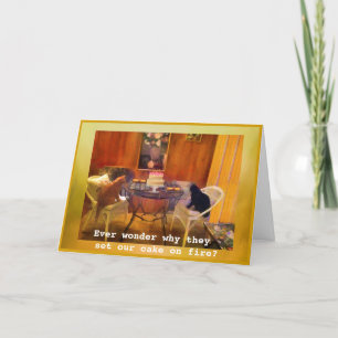 Festiva ¡¡¡Quemando la torta!!! — Tarjeta de cumpleaños pa