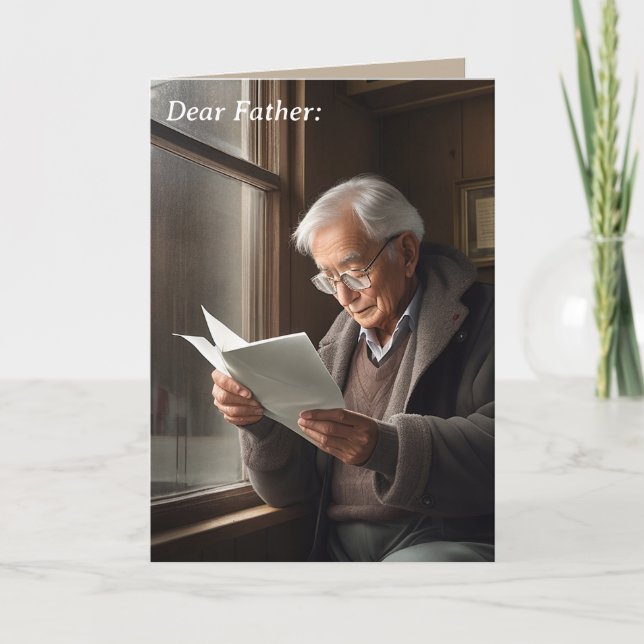 Festiva Querido padre: tarjeta del día del padre desde la  (Anverso)