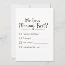¿Quién conoce mejor a mamá? – Tarjeta de juego de