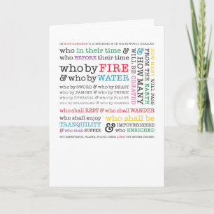 Festiva ¿Quién por el fuego? Tarjeta de felicitación