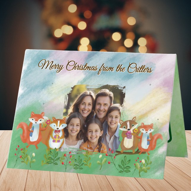 Festiva Quirky foto de un bosque plegado tarjeta de vacaci (Subido por el creador)