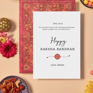 Festiva Raksha bandhan, tarjeta rakhi feliz,