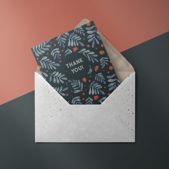 Festiva Ramas grises de moda Gracias Tarjeta (Subido por el creador)