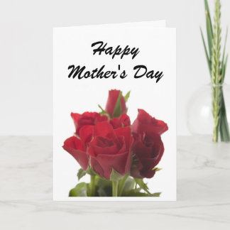 Festiva Ramo de rosas rojas - Tarjeta del Día de la Madre