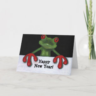 FESTIVA RANA ARBÓREA: TARJETA DE LA FELIZ AÑO NUEVO
