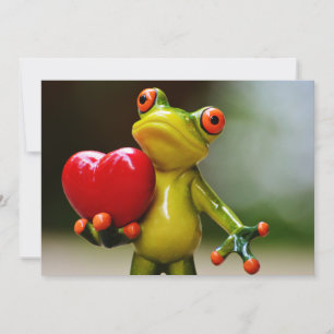 Festiva Rana verde de la tarjeta del día de San Valentín