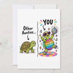 Festiva Regalo de Tortuga Disco Fabulosa Tarjeta Diverti