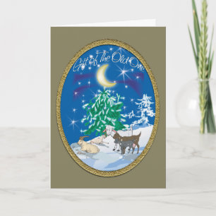 Festiva Regalo del viejo - Tarjeta de Navidades de cabra