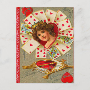 Festiva Reina de los corazones San Valentín postal