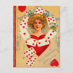 Festiva Reina de los corazones San Valentín postal
