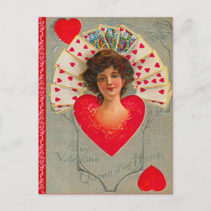 Festiva Reina de los corazones San Valentín postal