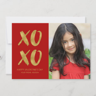 Festiva Relieve metalizado dorado cepillado XOXO tarjeta d