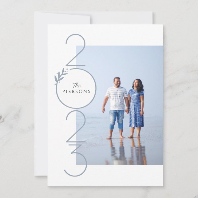 Festiva Retrato de la tarjeta Año Nuevo apilado (Anverso)