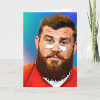 Festiva Retrato de rugby - Tarjeta de saludo de rugby