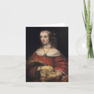 Festiva Retrato de una señora With una tarjeta del erizo