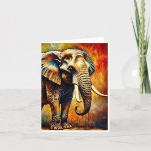Festiva Retrato elefante con tarjeta de vacaciones plegada