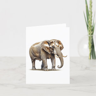 Festiva Retrato elefante E Tarjeta de vacaciones plegada