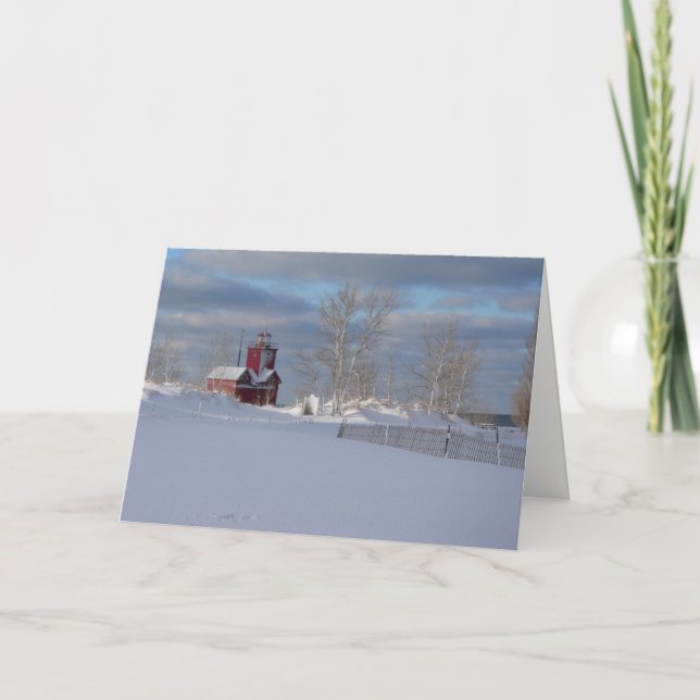 Festiva Rojo grande de J Spoelstra en tarjeta del invierno (Anverso)