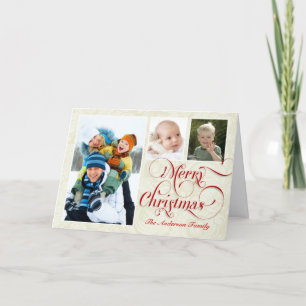 Festiva Rojo y blanco de la tarjeta de felicitación de las
