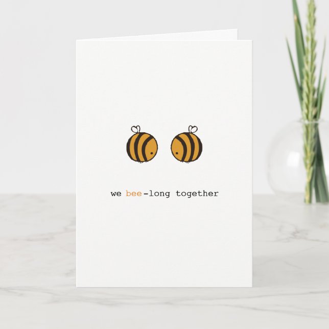Festiva Romantic We bee long togheter abeja tarjeta (Anverso)