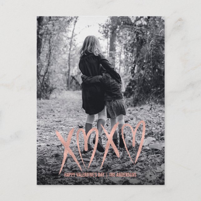 Festiva Rosa de oro con pincel moderno foto postal de San  (Anverso)