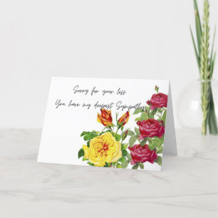 Festiva rosas lamentan su pérdida, tarjeta de solidaridad