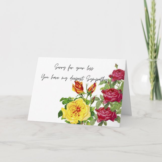Festiva rosas lamentan su pérdida, tarjeta de solidaridad (Anverso)