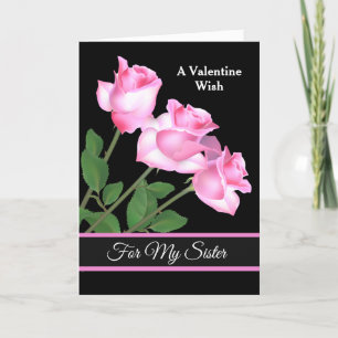 Festiva Rosas Rosa De Tarjeta el día de San Valentín Para