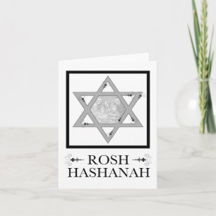 Festiva rosh hashana : estrella de la tarjeta de foto de D