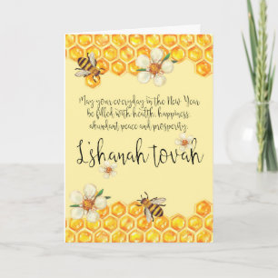 Festiva Rosh Hashanah Tarjeta de felicitación Abejas Y