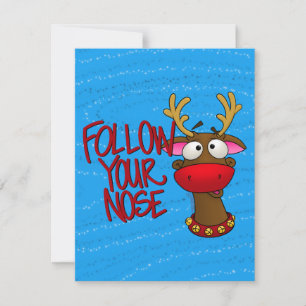 Festiva Rudolph, tarjeta de adorno de papel