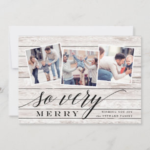 Festiva Rustic Merry   Tarjeta de Collage de fotos de vaca