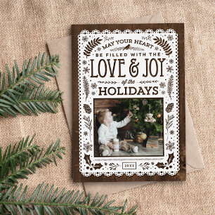 Festiva Rustic Winter Woodland Cutout - Tarjeta fotográfic