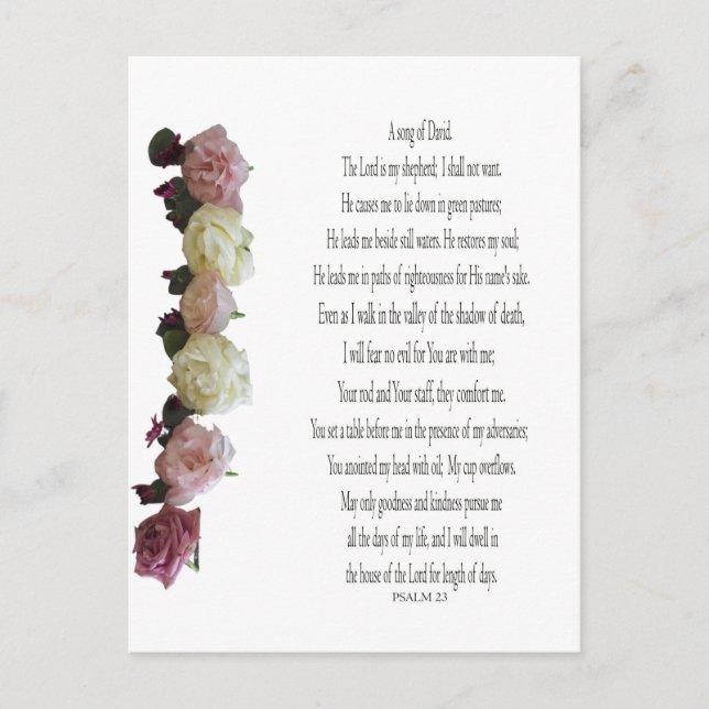 Festiva Salmo 23, canción de David, postal de vacaciones (Anverso)