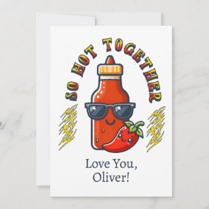 Festiva Salsa Picante Juntos Tarjeta de Amor Caliente