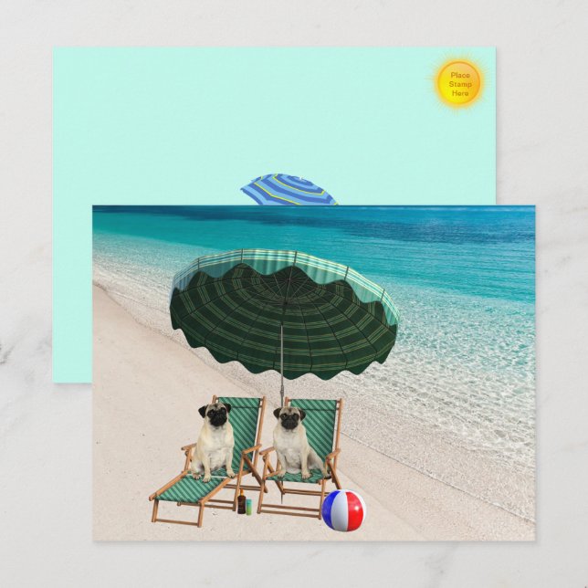 Festiva Saltos en la postal de la playa (Anverso / Reverso)