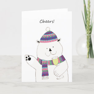 Festiva Salud! Tarjeta de Navidades de oso polar