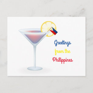 Festiva Saludos de la postal del cóctel de Filipinas