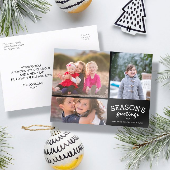 Festiva Saludos de temporada 3 postal de Collage de fotos (Subido por el creador)