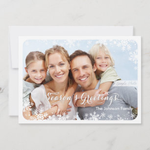 Festiva Saludos de temporada - Tarjeta de copos de nieve