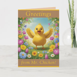 Festiva ¡Saludos Del Sr. Chicken! - Tarjeta de vacaciones