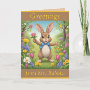 Festiva ¡Saludos Del Sr. Rabbit! - Tarjeta de vacaciones d