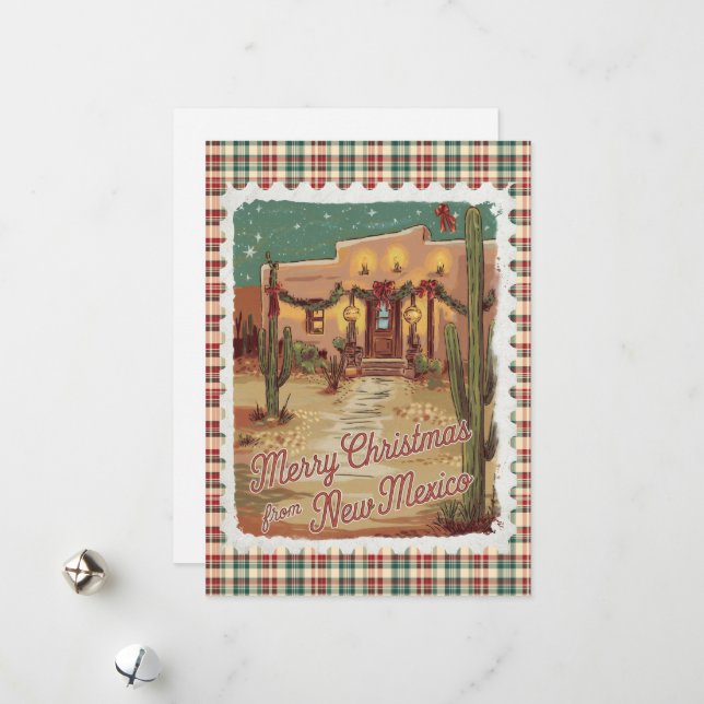 Festiva Saludos navideños desde la tarjeta navideña de Nue (Anverso/Reverso In Situ)