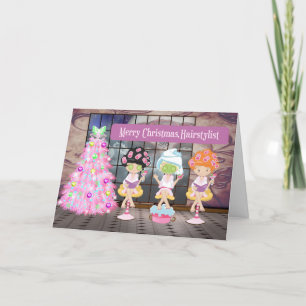 Festiva Saludos navideños para la tarjeta navideña hairsty