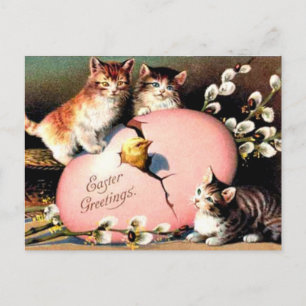 Festiva Saludos vintage de Pascua, postal de vacaciones