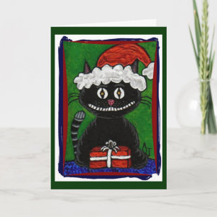 Festiva Santa BoBo - Tarjeta de saludo de Navidades Gatos 