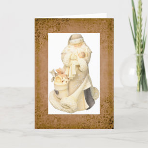 Festiva Santa Claus con tarjeta de feriado para Navidades 