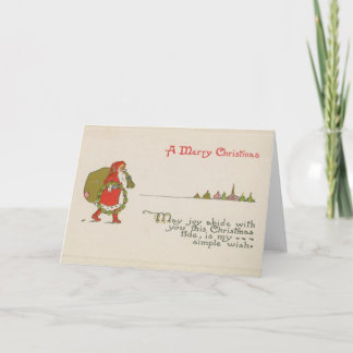 Festiva Santa Claus con tarjeta de Navidades de la guerra