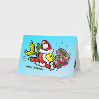 Festiva Santa Clause Fish - graciosa tarjeta de Navidades